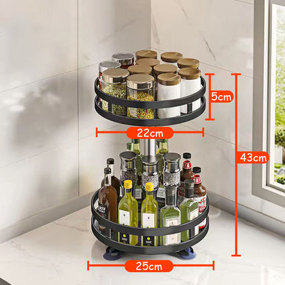 360° Rotating Storage Rack Organizer Round