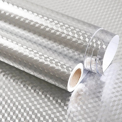 Oil Proof Aluminium Adhesive Sheet Stove Top - Silver - 60 X 200 Cm