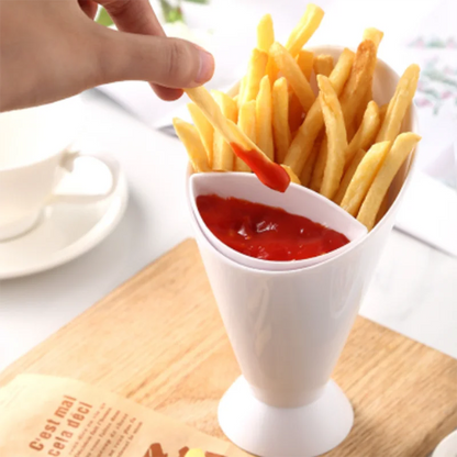 French Fries Dip Cone Cup With Sauce Holder