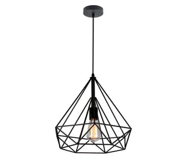 Sparkling Diamond Drop Pendant Lamp with vintage edison bulb