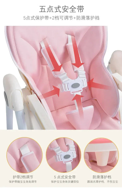 Highchairs Baby Dining Chair Portable Foldable Baby High Chair Adjustable Baby Chair 8815-4