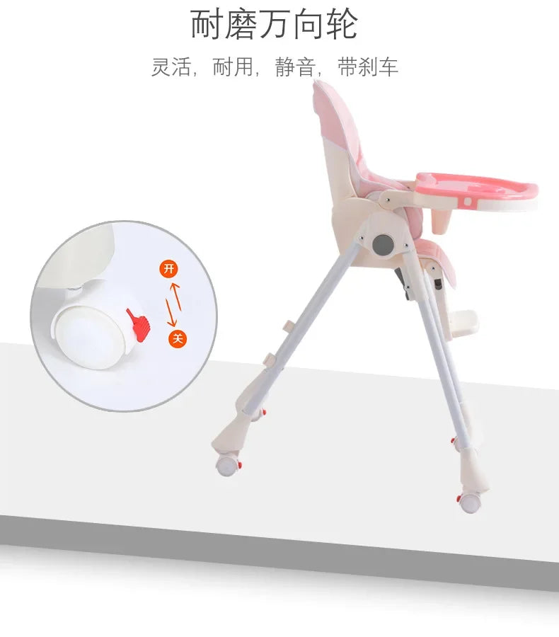 Highchairs Baby Dining Chair Portable Foldable Baby High Chair Adjustable Baby Chair 8815-4