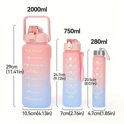 3pcs Colourful Water Bottle Set