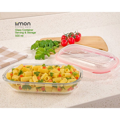 Limon Oval Glass Container 900ML Product Code: 2006