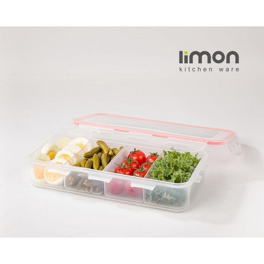 Limon Plastic Food Container 4 Section Box 1.8LTR Product Code:77635