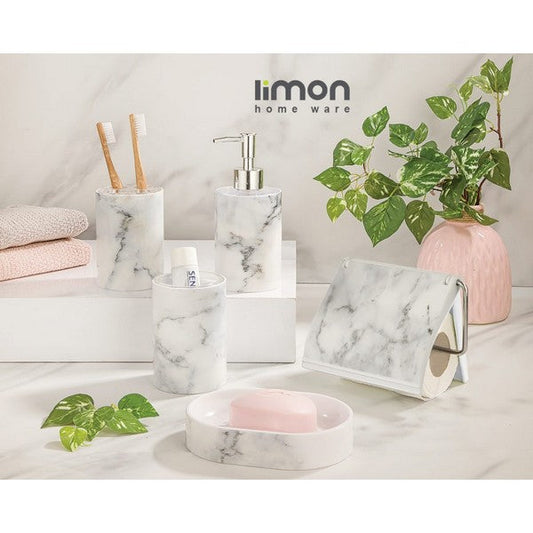 Limon 5 Pcs Marble Design Bathroom Set Product Code:1985