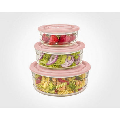 Limon Round GLass Container 3 Pcs Set Product Code: 1230