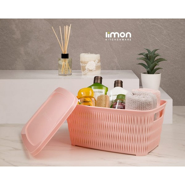 Limon Bamboo Basket With Lid Product Code:1690