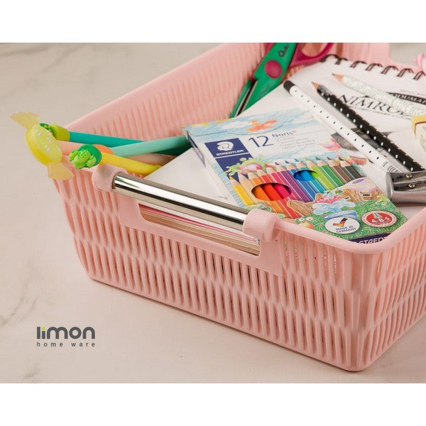 Limon Bamboo Basket With Steel Handle Product Code 1382