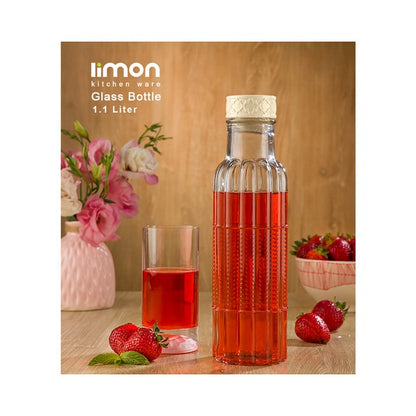 Limon Glass Bottle With Plastic Cap 1.1 LTR Product Code:1934