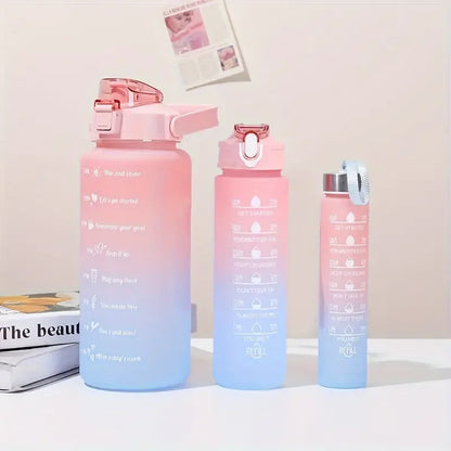3pcs Colourful Water Bottle Set