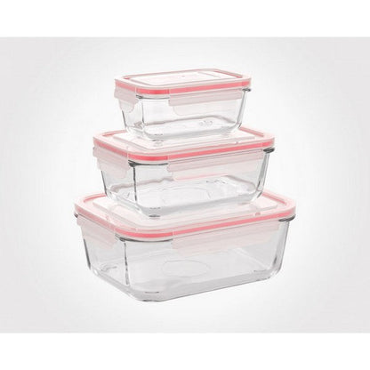 Limon Glass Container 3 Pcs Set With Plastic Lid Product Code : 1806