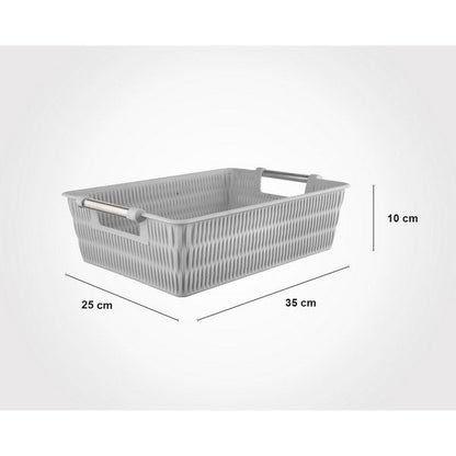 Limon Bamboo Basket With Steel Handle Medium Size Product Code : 1384