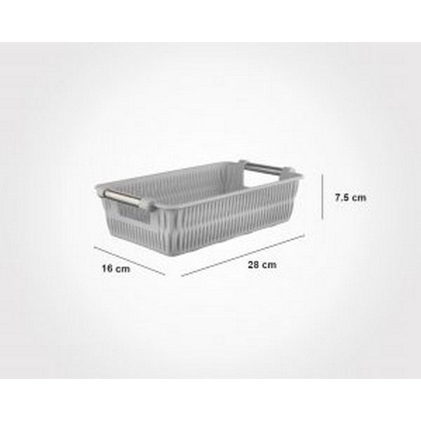 Limon Bamboo Basket With Steel Handle Small Size Product Code:1386