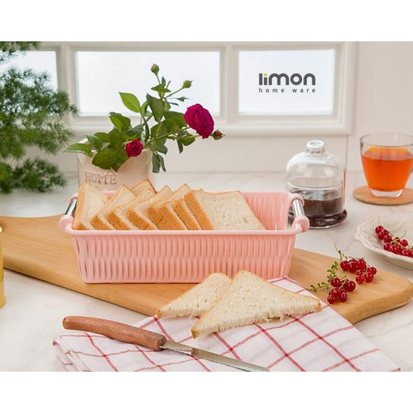 Limon Bamboo Basket With Steel Handle Small Size Product Code:1386