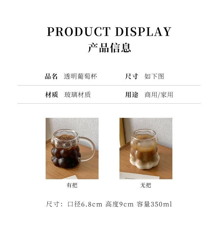 Spot Grape Transparent Coffee Glass Mug