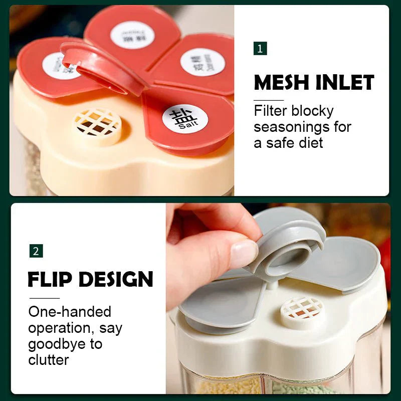 Multifunctional Flap Seasoning Container For Spice 5 In 1