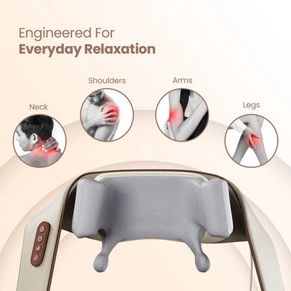 Electric Deep Tissue 3D Kneading Massager For Head and Shoulder + FREE GIFT (EMS Massager)