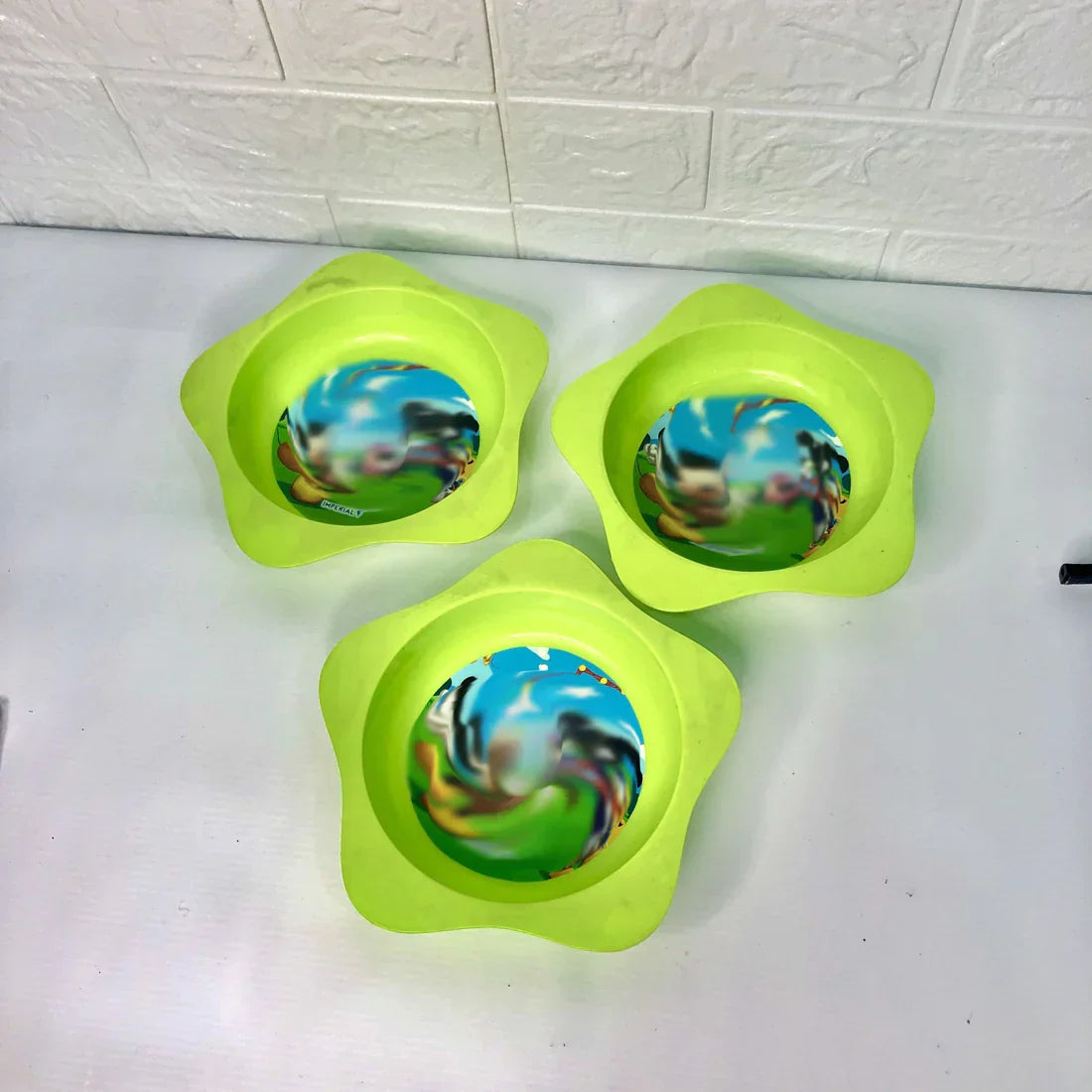 Pack Of 3 Kids Cartoon Printed Food Bowl