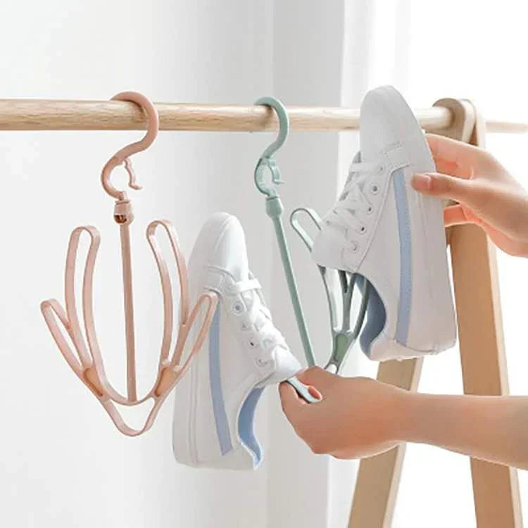 Pack Of 3 Rotating multipurpose shoe rack balcony hanger drying shoe rack