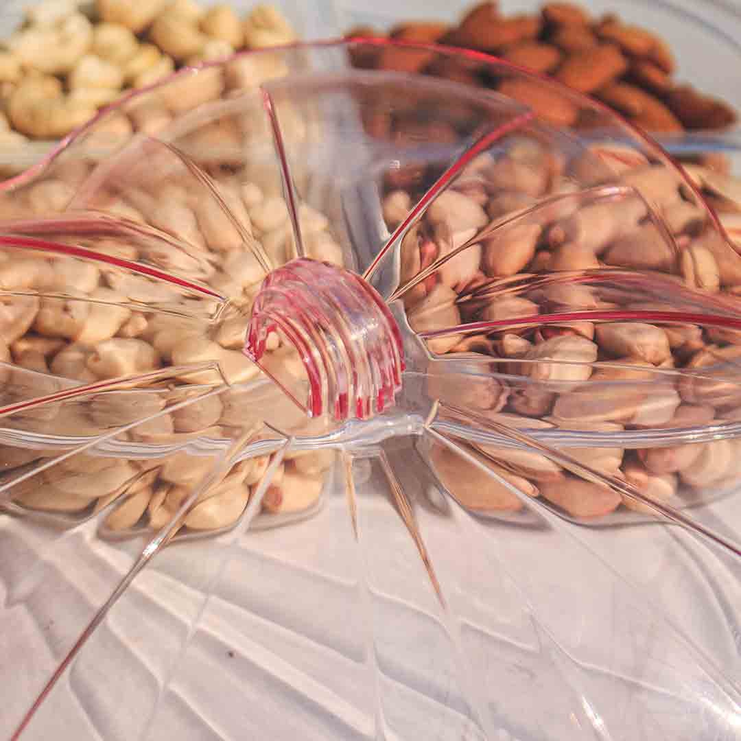 Pearl Shape Dry Fruit Tray With Beautiful Acralic Lid