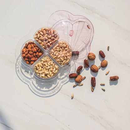 Pearl Shape Dry Fruit Tray With Beautiful Acralic Lid