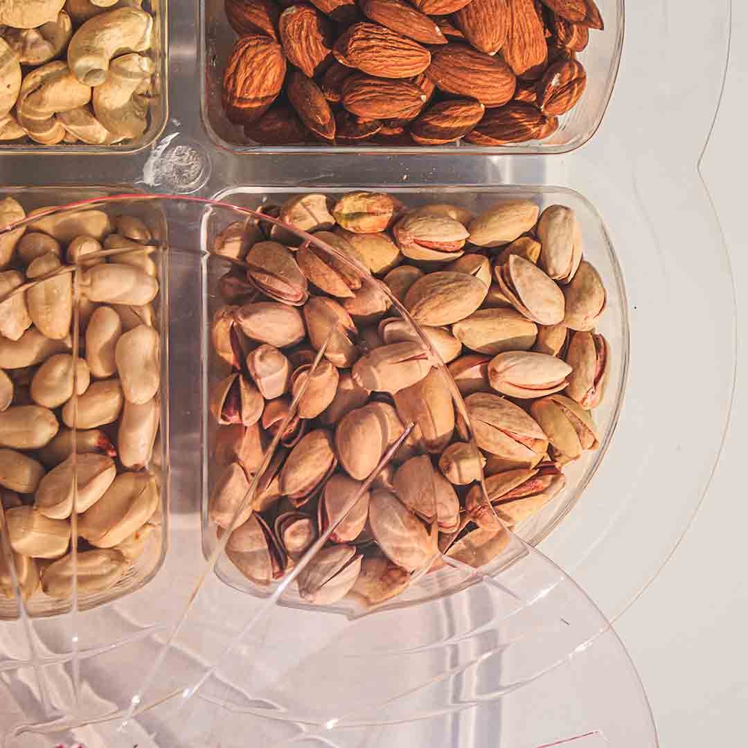 Pearl Shape Dry Fruit Tray With Beautiful Acralic Lid