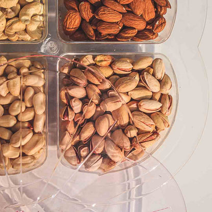 Pearl Shape Dry Fruit Tray With Beautiful Acralic Lid