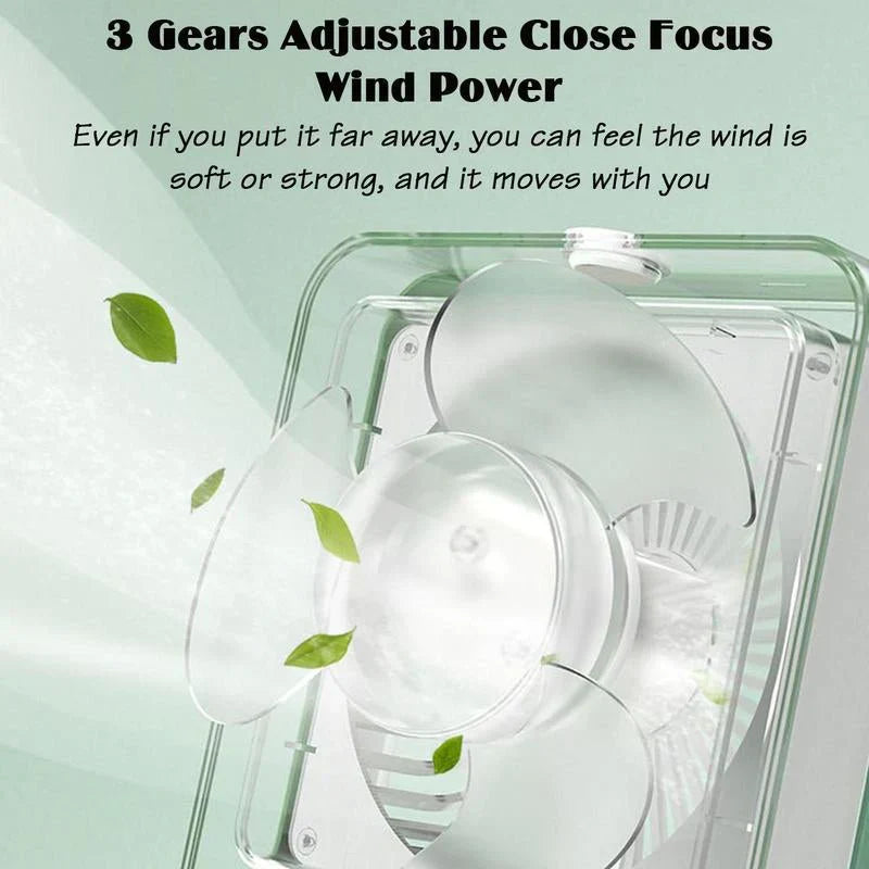 Portable LED Desk Fan with Mist Spray