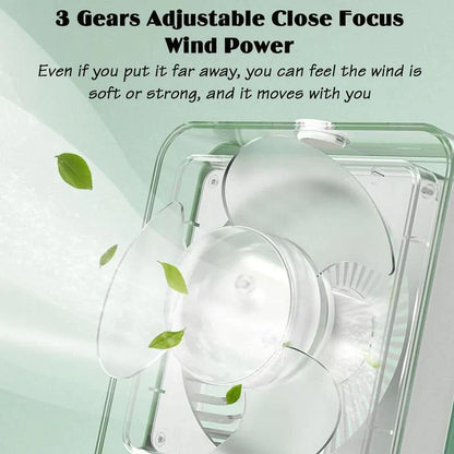 Portable LED Desk Fan with Mist Spray