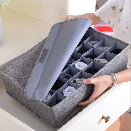 Underwear Socks Storage Organizer With Foldable Closet Drawer Divider.