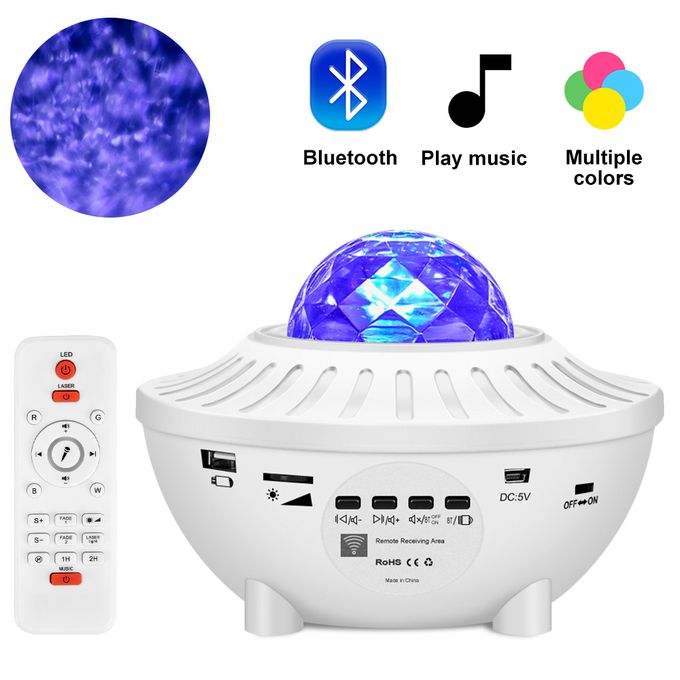 GALAXY PROJECTOR NIGHT LIGHT TABLE LAMP, USB LED BLUETOOTH MUSIC SPEAKER WITH 21 LIGHTING MODES